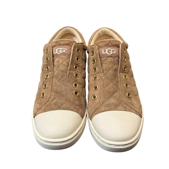 UGG Jemma Quilted Brown Suede Sneaker #1010650 Size 5.5 - Picture 2 of 8